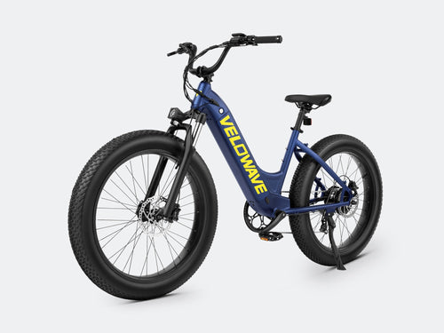 VELOWAVE Electric_Bicycles Rover Step-Thru Electric Bike#color_dark-blue