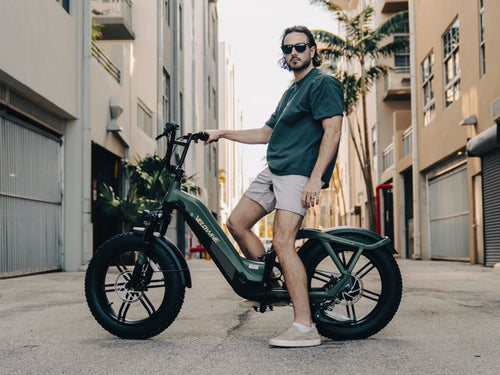 VELOWAVE Electric_Bicycles Pony Compact Step-Thru Electric Bike#color_seafoam-green