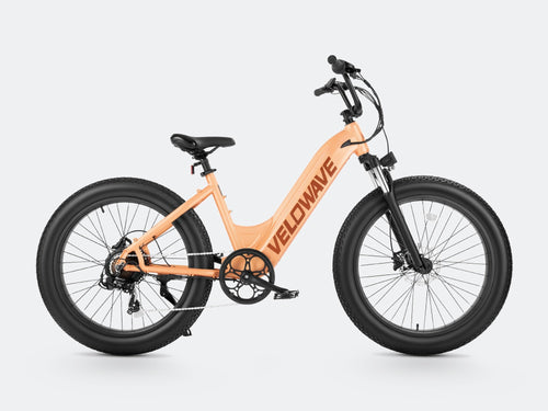 VELOWAVE Electric_Bicycles Rose Gold Rover Step-Thru Electric Bike#color_rose-gold