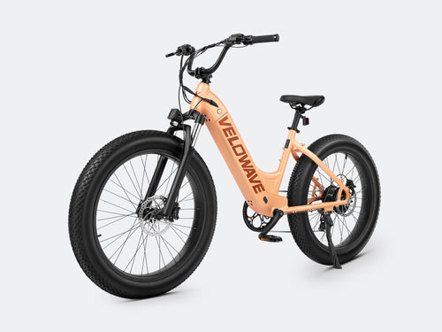 VELOWAVE Electric_Bicycles Rover Step-Thru Electric Bike#color_rose-gold