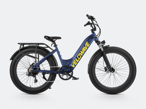 VELOWAVE Electric_Bicycles Dark Blue Rover Step-Thru Electric Bike#color_dark-blue